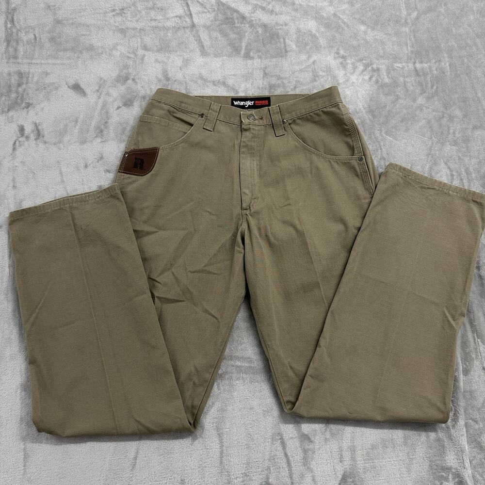 Wrangler Ripstop Carpenter Riggs Workwear Mens 34x34 (Fits31x34) Khaki Pants Tan